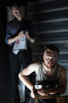 Playing opposite Hugo Bolton, as Jenkins in Herman Melville's Billy Budd (2013) at Southwark Playhouse, London. © Jane Hobson Photography