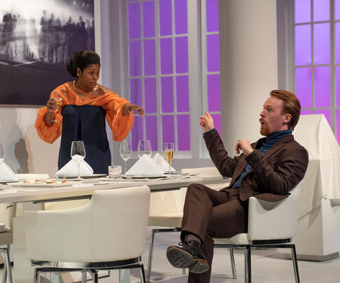 Playing opposite Rita Cole, as Eric in The White Card (2022) at GableStage, Miami. © Magnus Stark Photography