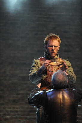 Playing opposite David Fielder, as Richmond in Richard III (2012) at the Royal Shakespeare Company, Stratford-upon-Avon. Photography Credit: Hugo Glendinning, © RSC.